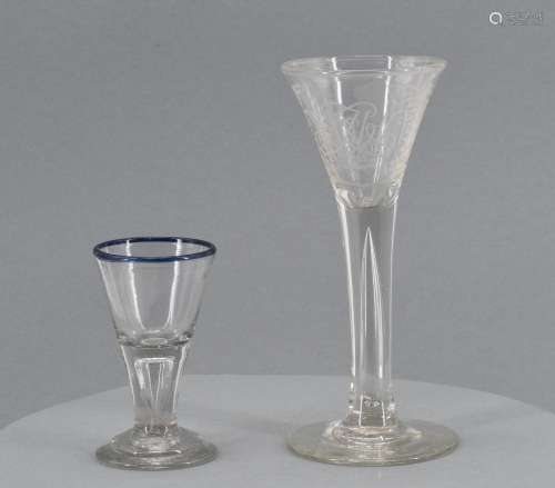 Schnapps glass and stem glass