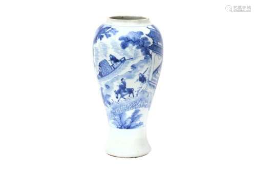 A CHINESE BLUE AND WHITE FIGURATIVE VASE