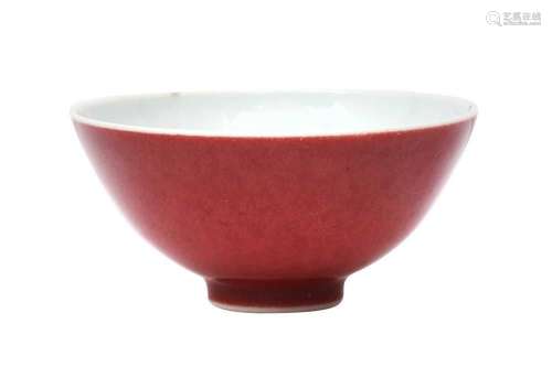 A CHINESE COPPER RED-GLAZED CUP