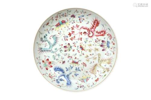 A CHINESE FAMILLE-ROSE `PHOENIX` DISH