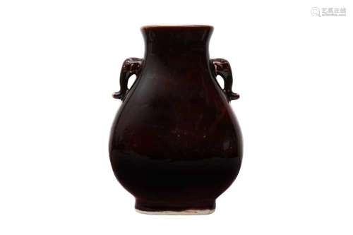 A CHINESE COPPER-RED VASE, HU
