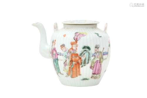 A CHINESE FAMILLE-ROSE TEAPOT AND COVER