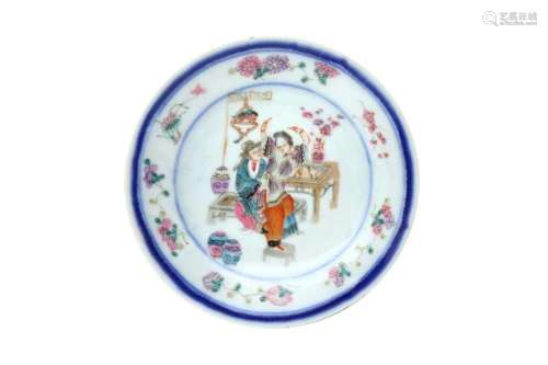 A CHINESE FAMILLE-ROSE `EROTIC` DISH
