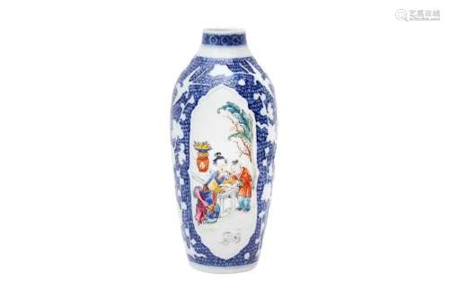 A CHINESE FAMILLE-ROSE MOULDED SOFT PASTE VASE