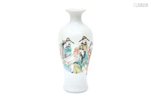 A CHINESE FAMILLE-ROSE `SCHOLARS` VASE