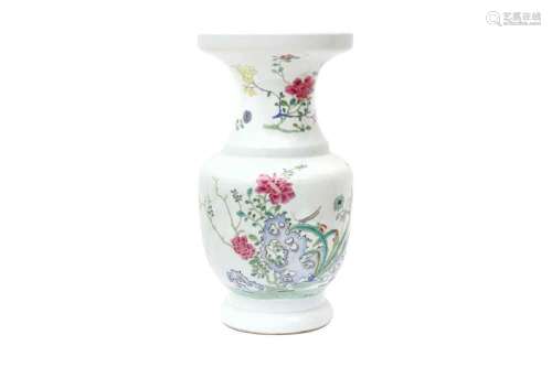 A CHINESE FAMILLE-ROSE `PEONIES` BALUSTER VASE