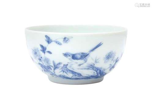 A CHINESE BLUE-ENAMELLED `BIRD` CUP