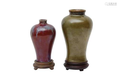 TWO CHINESE MONOCHROME VASES