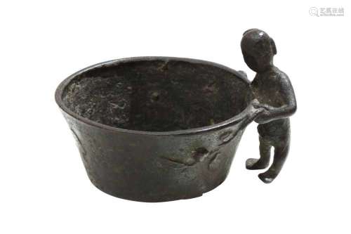 A CHINESE BRONZE `BOY` CUP