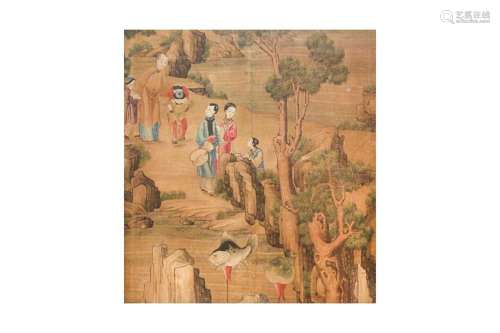 UNKNOWN ARTIST A large Chinese wallpaper panel