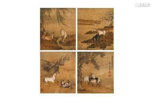 ATTRIBUTED TO ZHOU XUN (1649-1729) Horses in Landscape