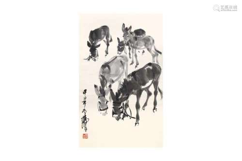 ATTRIBUTED TO HUANG ZHOU (1925 - 1997) Donkeys