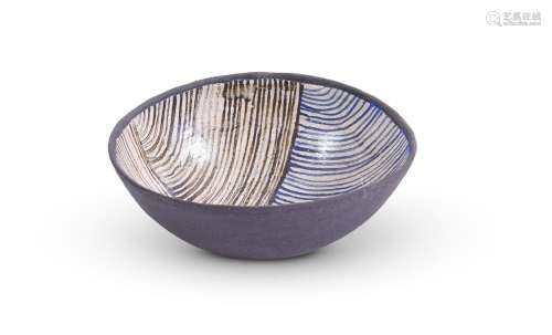 A STONEWARE AND DECORATED BOWL, BY LIDIA SERRA
