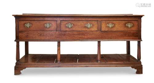 A GEORGE III OAK DRESSER BASE, SECOND HALF 18TH CENTURY