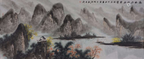 张桂清(b.1954)　2009年作 漓江山水 设色纸本 镜心