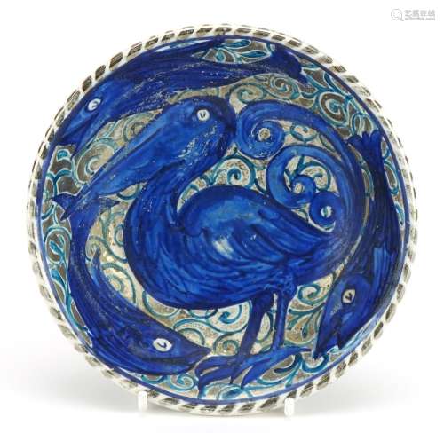 John Pearson, Arts & Crafts pottery lustre bowl hand pai...
