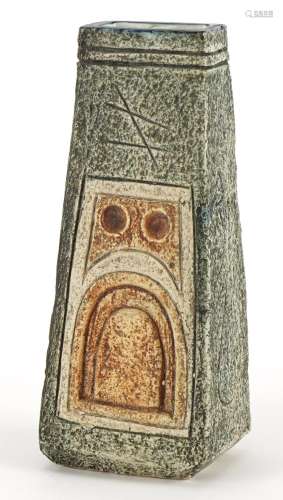 Troika St Ives Pottery vase hand painted and incised with an...