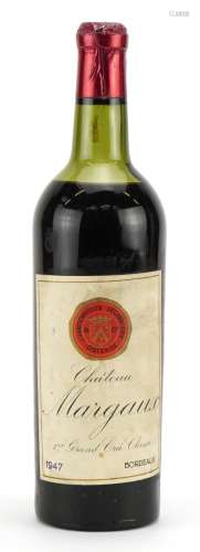 Bottle of 1947 Chateau Margaux red wine, J Vandermeulen-Deca...