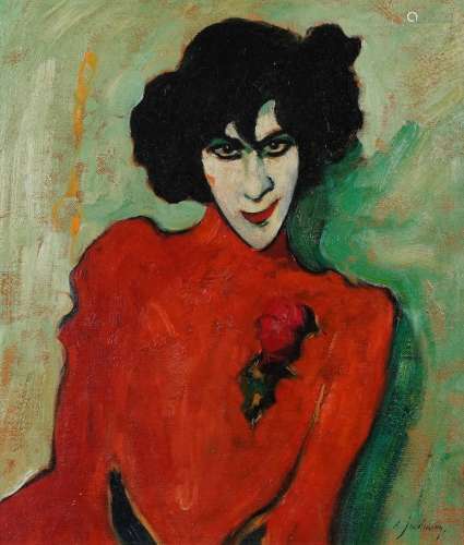 Manner of Alexej von Jawlensky - Top half portrait of a fema...