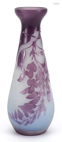 Emile Galle, early 20th century French cameo glass vase deco...