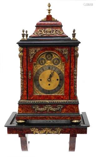 Oversized 19th century red tortoiseshell bracket clock with ...