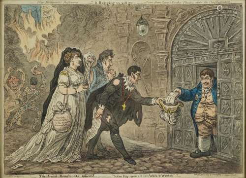 After James Gillray - Theatrical Mendicants relieved, have p...