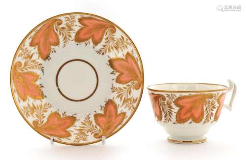 Early 19th century Swansea porcelain cup and saucer, the cup...