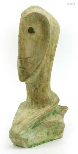 Mid Century style stoneware bust in the manner of Pablo Pica...