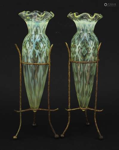 Attributed to James Powell & Sons, pair of Arts & Cr...