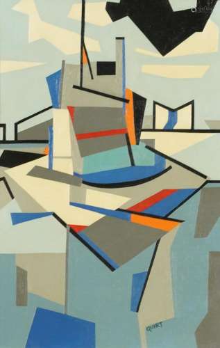 Manner of Walter Quirt - Abstract composition, geometric sha...