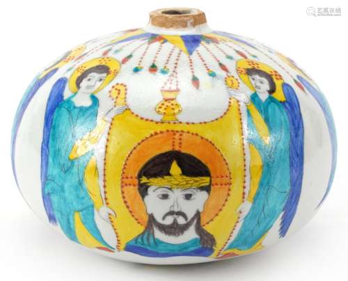 Large Turkish Armenian hanging ball hand painted with Christ...