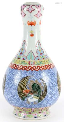 Chinese porcelain garlic head vase hand painted in the famil...