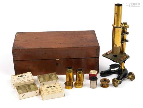 E Leitz, 19th century adjustable travelling microscope with ...