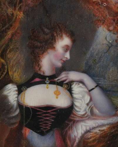 19th century rectangular portrait miniature of Maria Ann And...