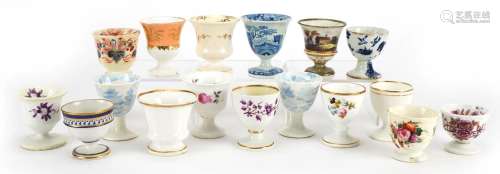 Collection of seventeen early 19th century and later eggcups...