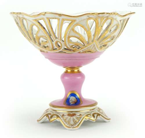 Limoges, French porcelain centrepiece with pierced border ha...