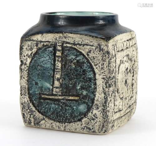Troika St Ives Pottery marmalade pot hand painted and incise...