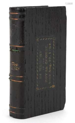 19th century Naval interest treen book made from part of the...