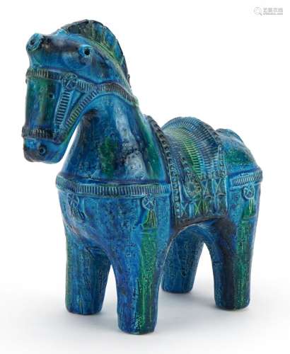 Bitossi, large 1970s Italian pottery stylised horse, inscrib...