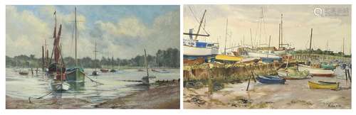 Barbara Wyllie - Mitchells Boatyard, Poole and Pin Mill, Suf...