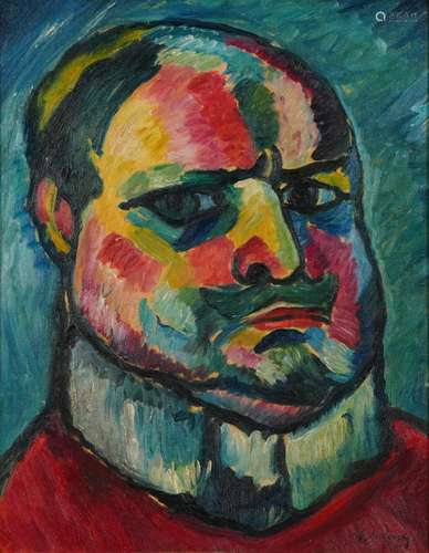 Manner of Alexej von Jawlensky - Portrait of a gentleman, Ex...