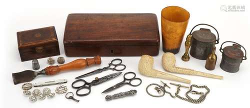 Victorian and later objects and sundry items including an an...