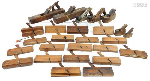 Collection of vintage woodworking planes including Stanley a...