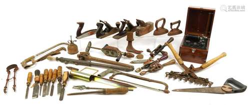 Antique and later tools including examples with blades impre...