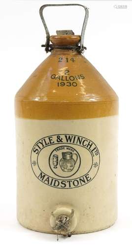 Style & Winch Ltd Maidstone, two gallon advertising ston...