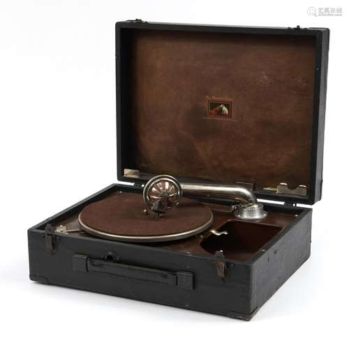 Vintage His Masters Voice portable gramophone, model 99, ret...