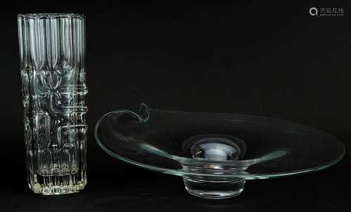 1960s Czech glass vase by Vladislaw Urban for Rosice Glass T...