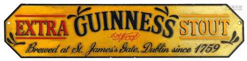 Guinness advertising sign, 56.5cm x 12.5cm