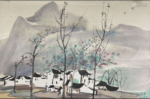 Chinese Landscape Painting  on Paper, Wu Guanzhong