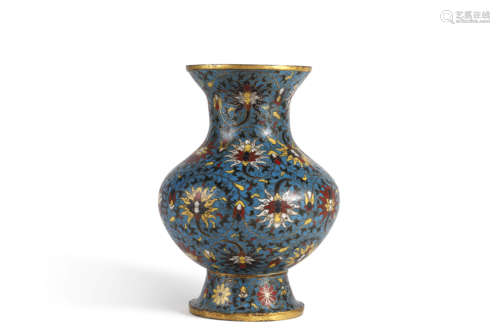 Cloisonne Enamel  Peony Vase